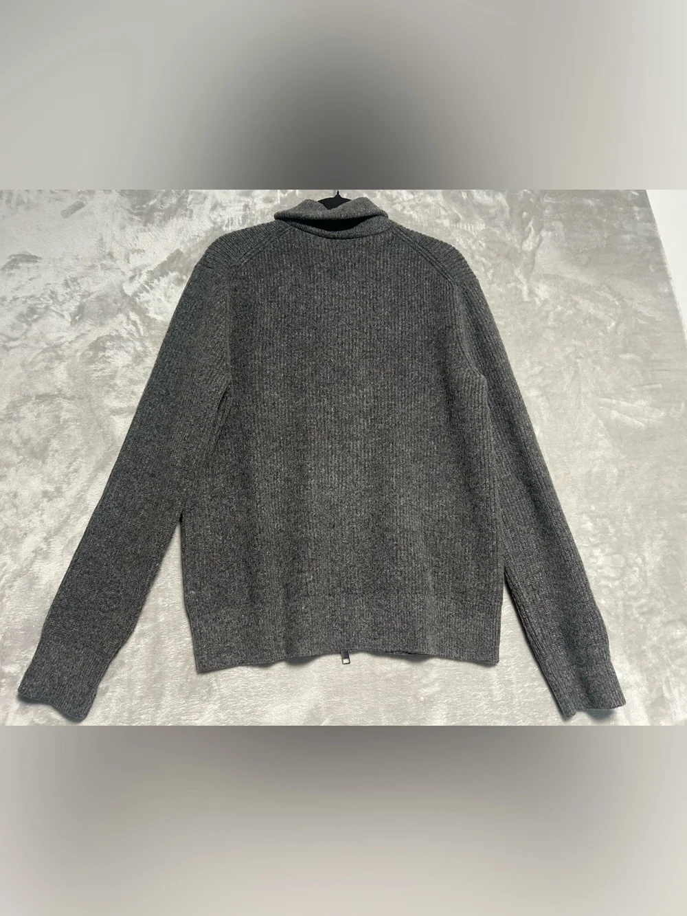 H&M Wool Blend Full Zip Knit Sweater Men’s Medium Gray